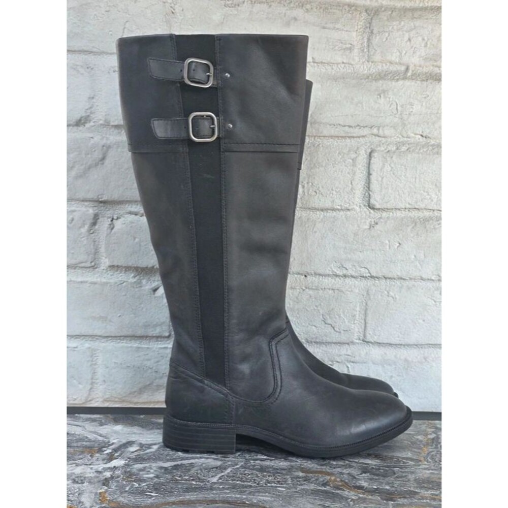 Clarks Adalynn Hope Women's Tall Knee High Riding Boots Black Leather Size 8 M